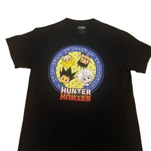 Hunter x Hunter Anime Graphic T-Shirt Black Short Sleeve Size S